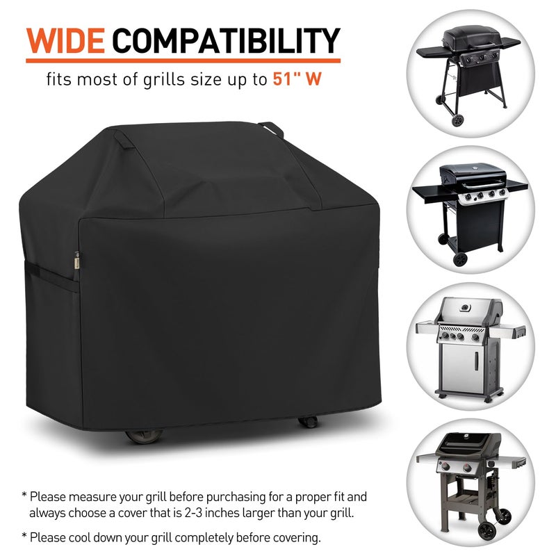 Arcedo BBQ Grill Cover 53 Inch, Heavy Duty Waterproof Outdoor Gas Grill Cover, Fade Resistant Durable and Convenient Compatible with Charbroil Weber Spirit Nexgrill Napoleon - Image 3